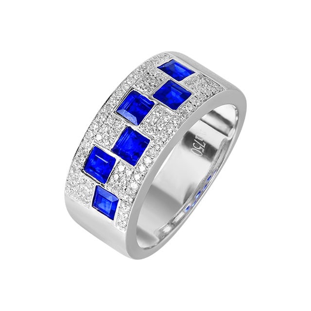 14k Gold 1.49 Ctw Natural Sapphire & Diamond Ring - 5