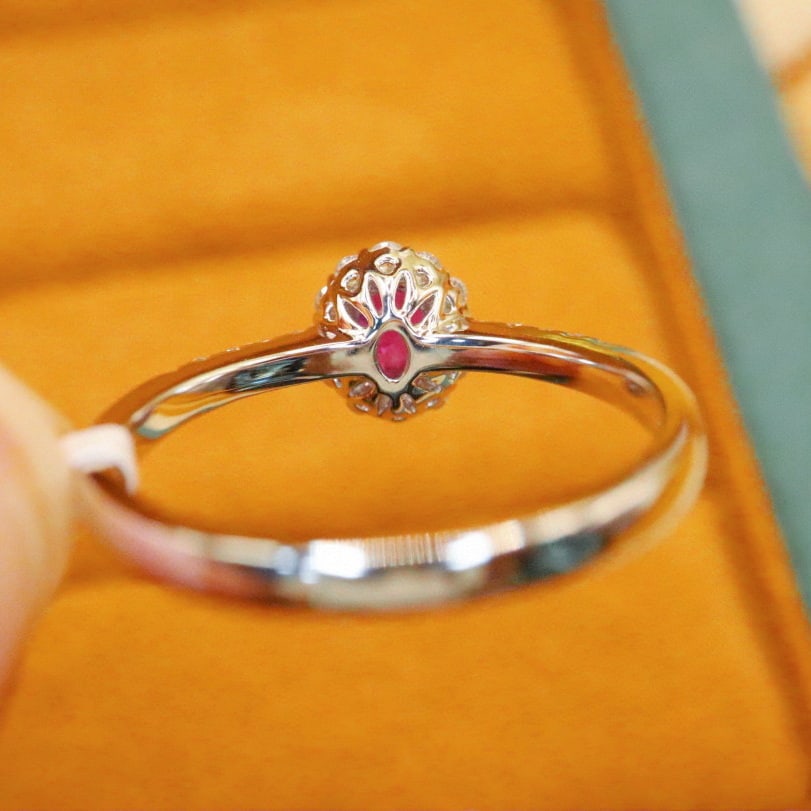 14k Gold 0.69 Ctw Natural Ruby & Diamond Ring - 4