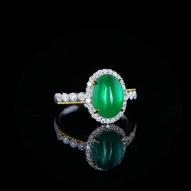 14k Gold 3.31 Ctw Natural Emerald & Diamond Ring - 3