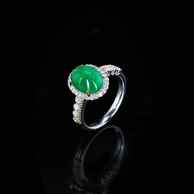 14k Gold 3.31 Ctw Natural Emerald & Diamond Ring - 5