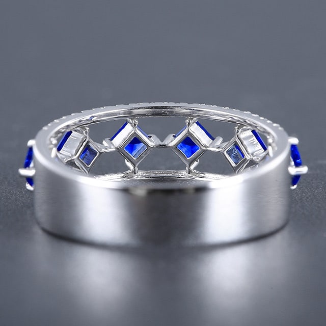 14k Gold 0.91 Ctw Natural Sapphire & Diamond Ring - 4