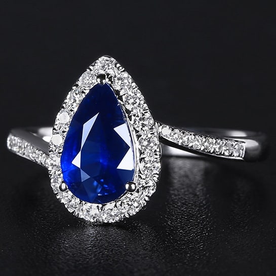 14k Gold 1.52 Ctw Natural Sapphire & Diamond Ring - 2