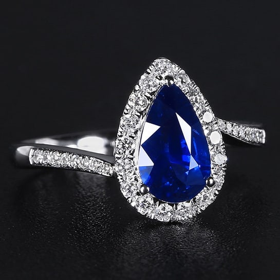 14k Gold 1.52 Ctw Natural Sapphire & Diamond Ring - 3