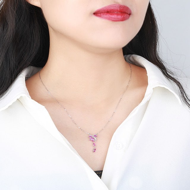 14k Gold 1.20 Ctw Natural Sapphire & Diamond Necklace - 6
