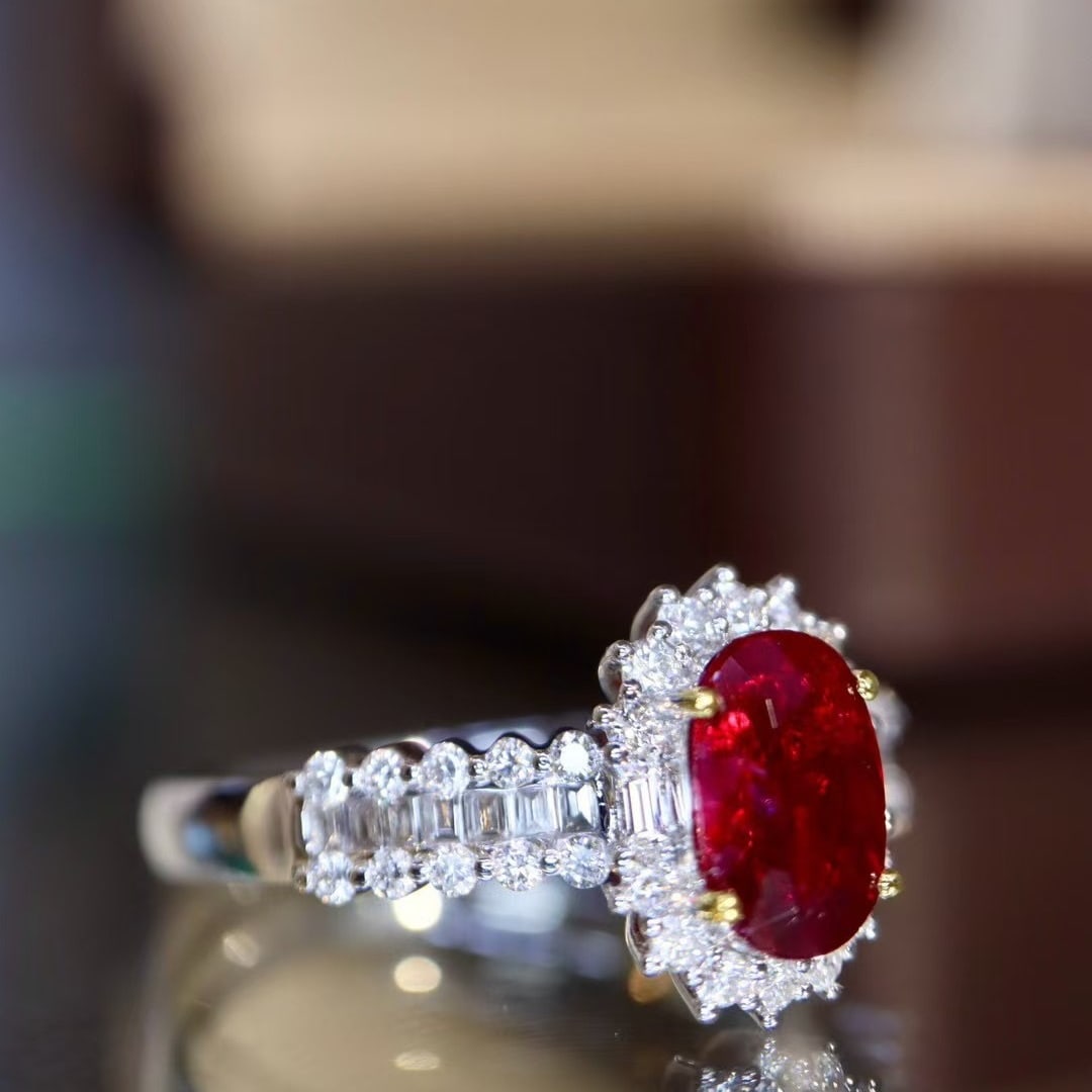 14k Gold 1.19 Ctw Natural Ruby & Diamond Ring - 2