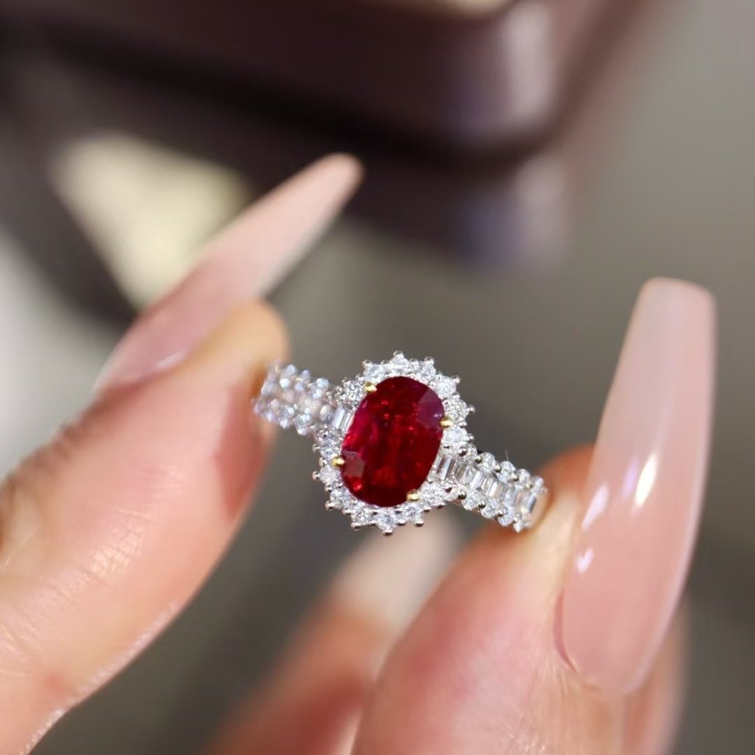 14k Gold 1.19 Ctw Natural Ruby & Diamond Ring - 4