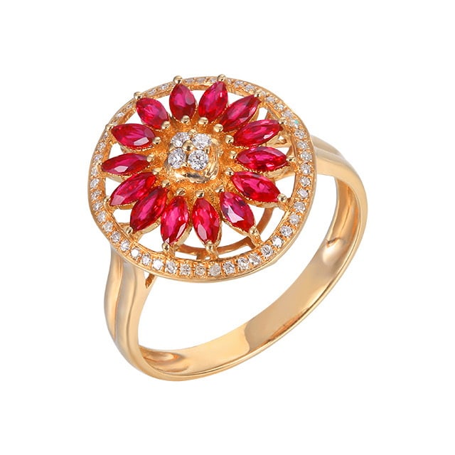 14k Gold 1.08 Ctw Natural Ruby & Diamond Ring - 5