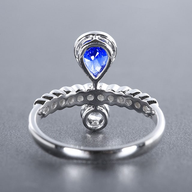 14k Gold 1.24 Ctw Natural Sapphire & Diamond Ring - 2