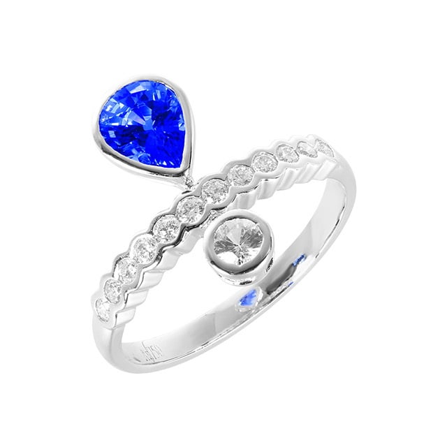 14k Gold 1.24 Ctw Natural Sapphire & Diamond Ring - 3
