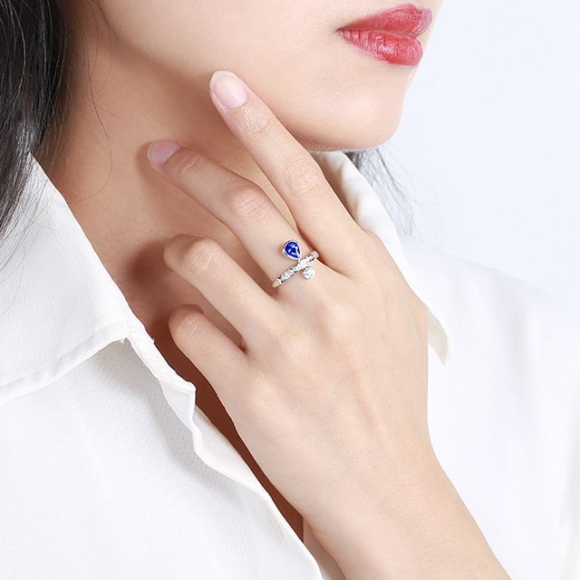 14k Gold 1.24 Ctw Natural Sapphire & Diamond Ring - 4