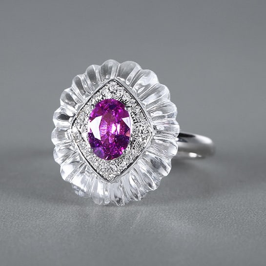 14k Gold 0.97 Ctw Natural Sapphire & Diamond Ring - 2