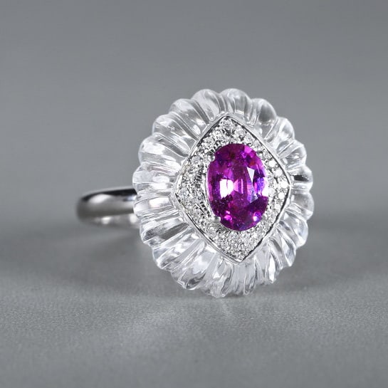 14k Gold 0.97 Ctw Natural Sapphire & Diamond Ring - 3
