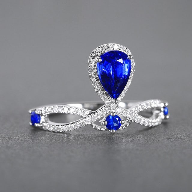 14k Gold 1.28 Ctw Natural Sapphire & Diamond Ring - 2