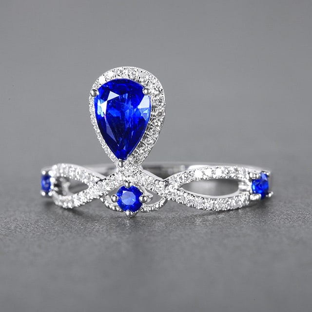 14k Gold 1.28 Ctw Natural Sapphire & Diamond Ring - 3