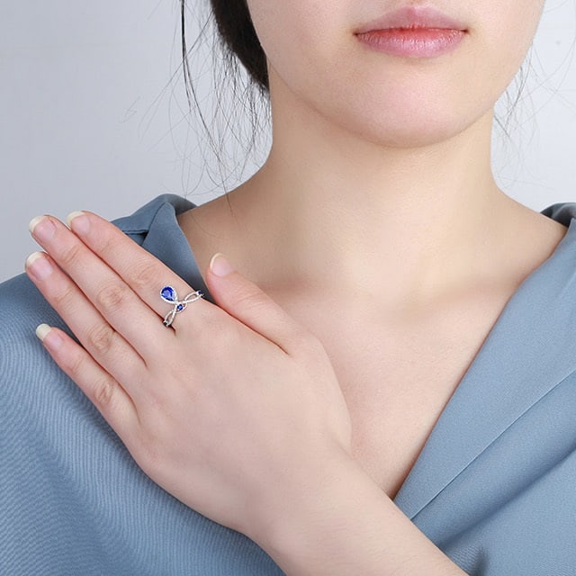 14k Gold 1.28 Ctw Natural Sapphire & Diamond Ring - 5