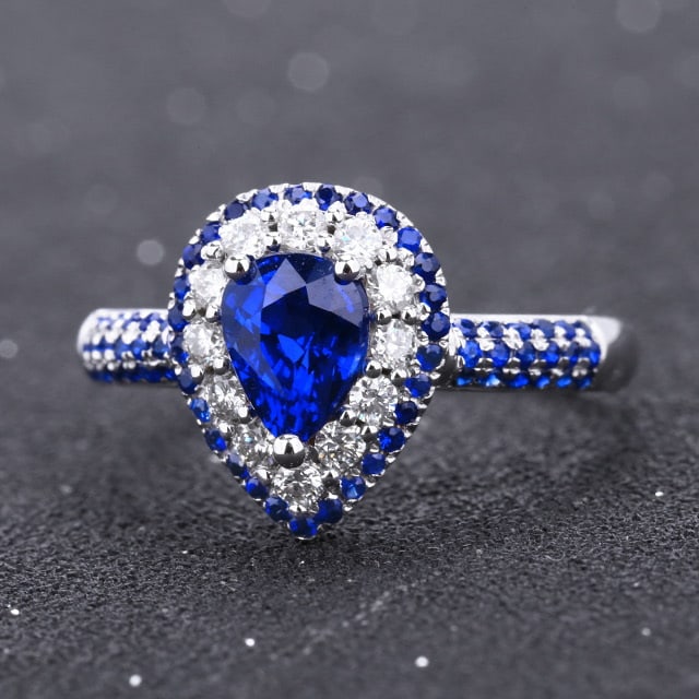 14k Gold 1.34 Ctw Natural Sapphire & Diamond Ring - 2