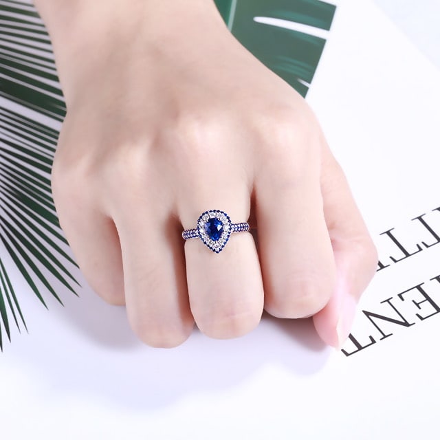 14k Gold 1.34 Ctw Natural Sapphire & Diamond Ring - 4