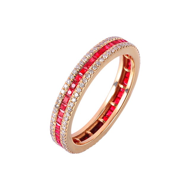 14k Gold 1.48 Ctw Natural Ruby & Diamond Ring - 5
