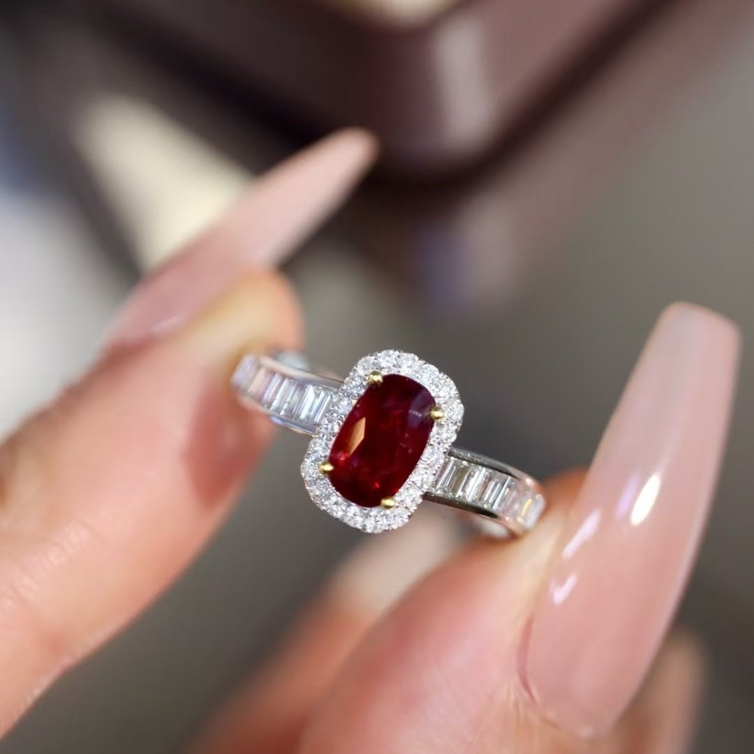 14k Gold 1.00 Ctw Natural Ruby & Diamond Ring - 4