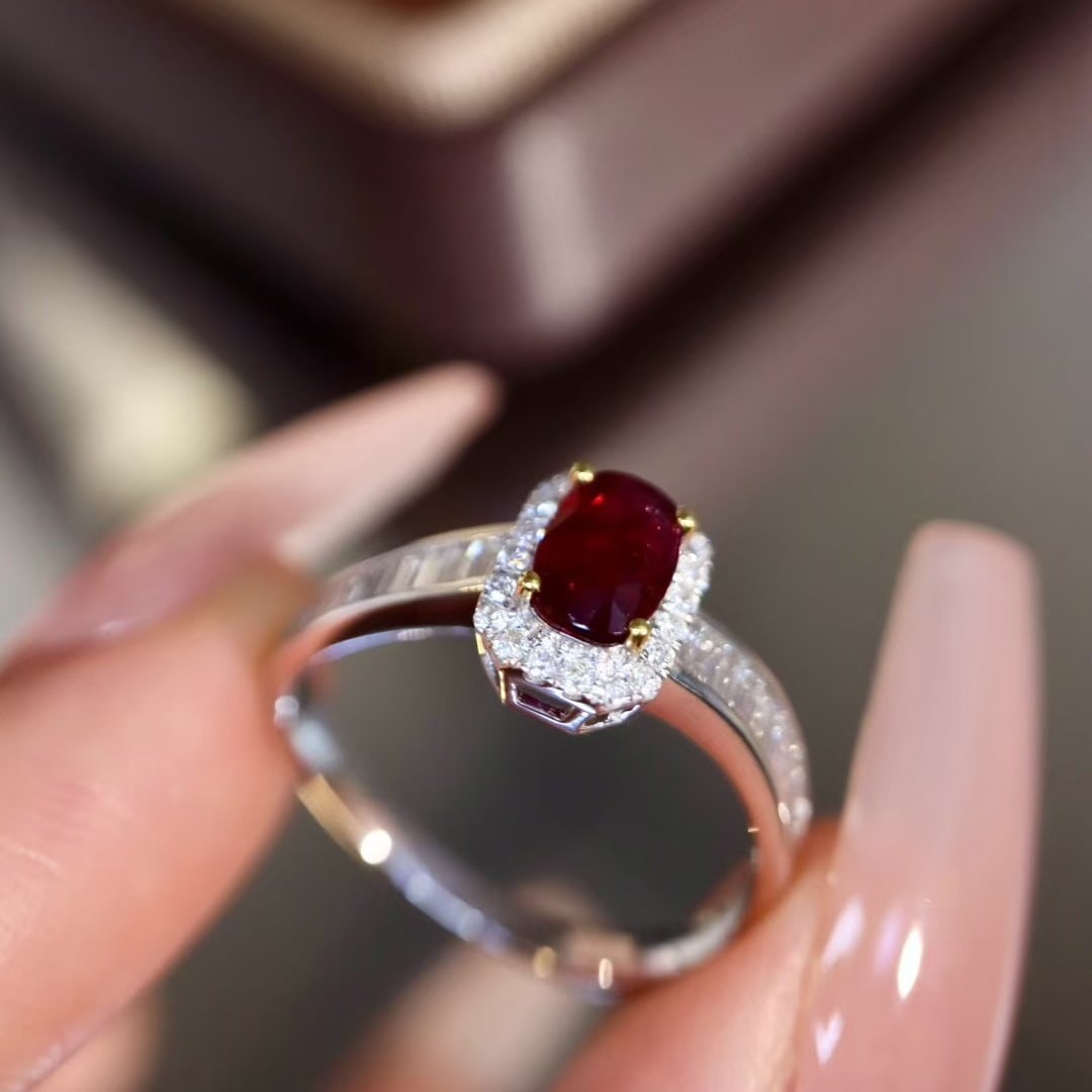 14k Gold 1.00 Ctw Natural Ruby & Diamond Ring - 6
