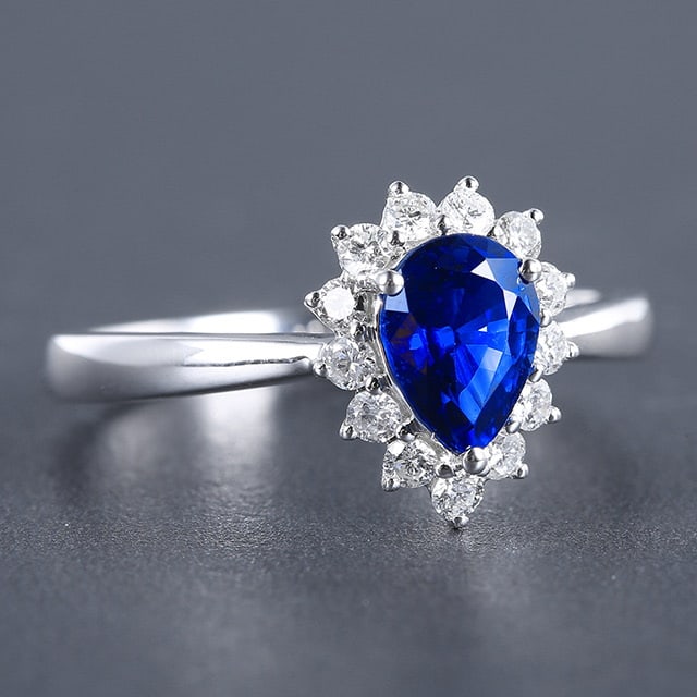 14k Gold 1.34 Ctw Natural Sapphire & Diamond Ring - 3