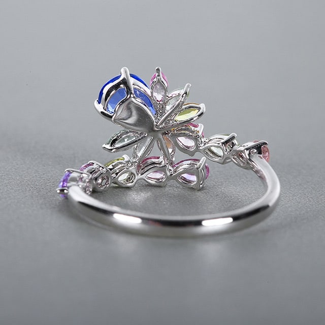 14k Gold 2.15 Ctw Natural Sapphire & Sapphire Ring - 4