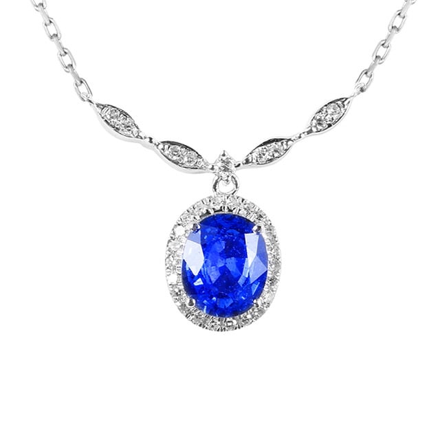 14k Gold 1.05 Ctw Natural Sapphire & Diamond Necklace - 5