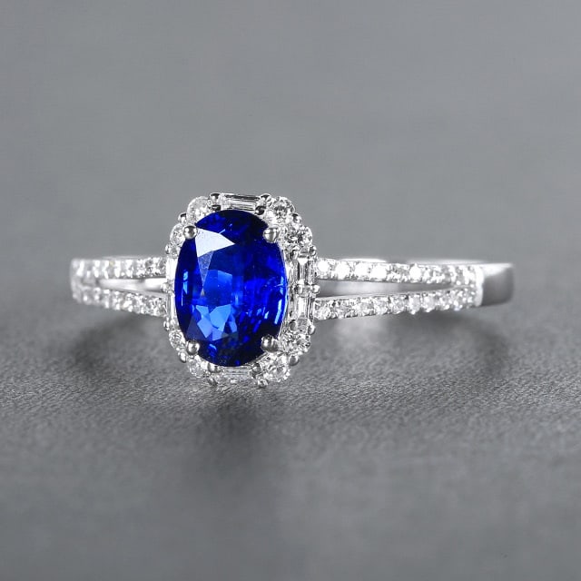 14k Gold 1.16 Ctw Natural Sapphire & Diamond Ring - 2