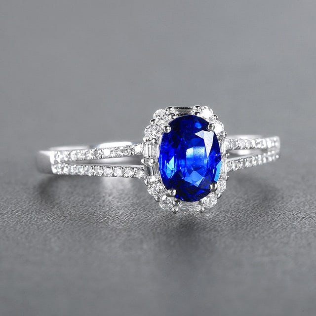 14k Gold 1.16 Ctw Natural Sapphire & Diamond Ring - 3