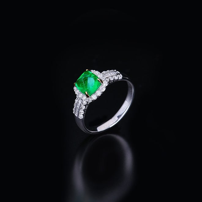 14k Gold 2.04 Ctw Vivid Green Natural Emerald & Diamond Ring - 3