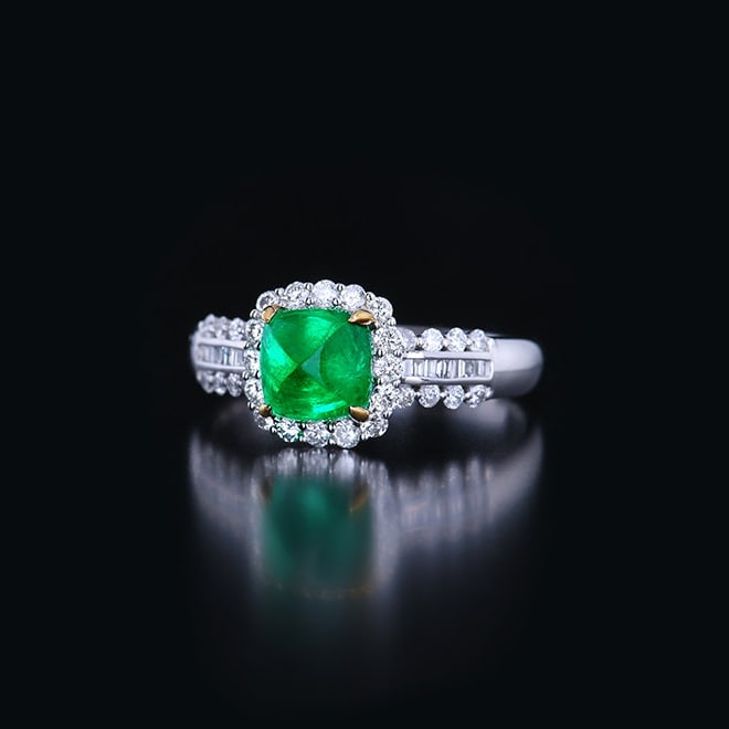 14k Gold 2.04 Ctw Vivid Green Natural Emerald & Diamond Ring - 4
