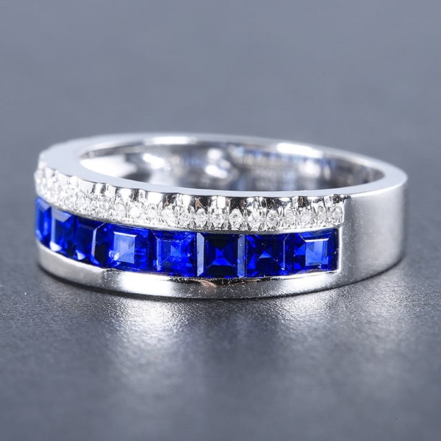14k Gold 1.62 Ctw Natural Sapphire & Diamond Ring - 2