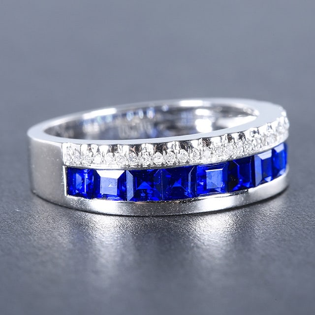 14k Gold 1.62 Ctw Natural Sapphire & Diamond Ring - 3