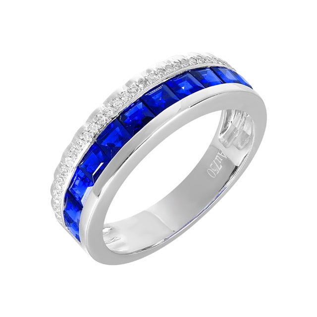 14k Gold 1.62 Ctw Natural Sapphire & Diamond Ring - 5