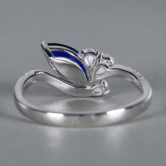 14k Gold 1.29 Ctw Natural Sapphire & Diamond Ring - 4