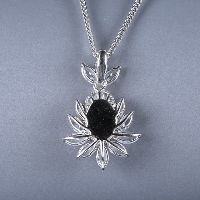 14k Gold 2.12 Ctw Natural Padparadscha Sapphire & Sapphire Pendant( Without Chain ) - 4