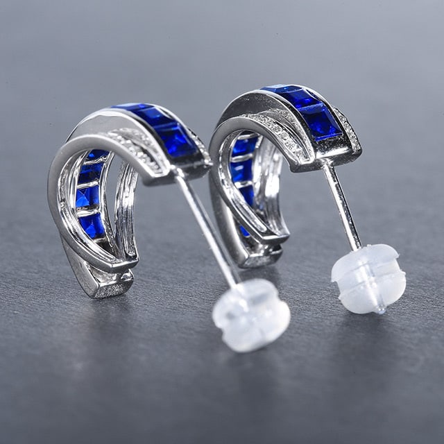14k Gold 2.85 Ctw Natural Sapphire & Diamond Earrings - 4