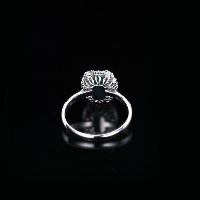 14k Gold 0.71 Ctw Vivid Green Natural Emerald & Diamond Ring - 5