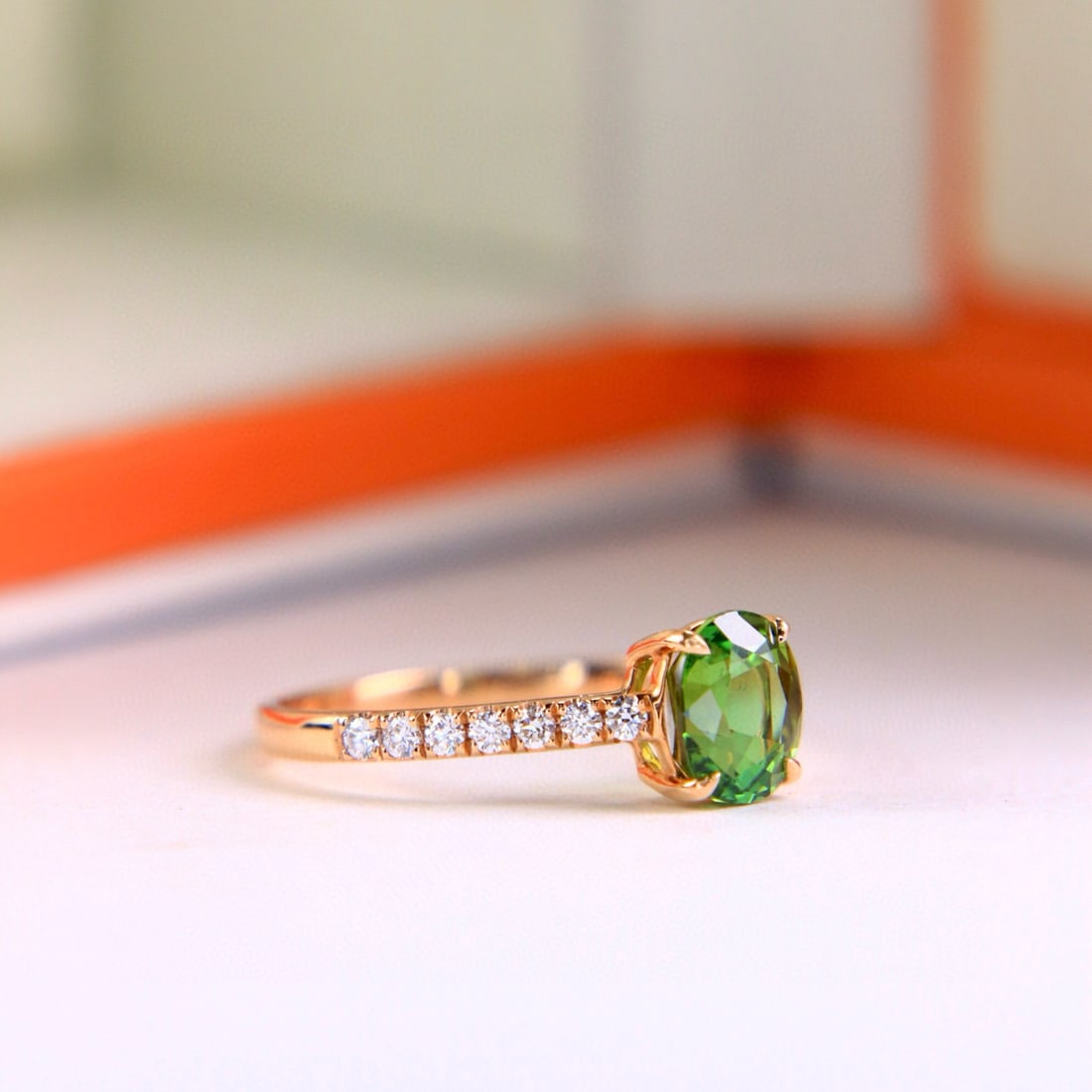 14k Gold 1.17 Ctw Natural Tourmaline & Diamond Ring - 3