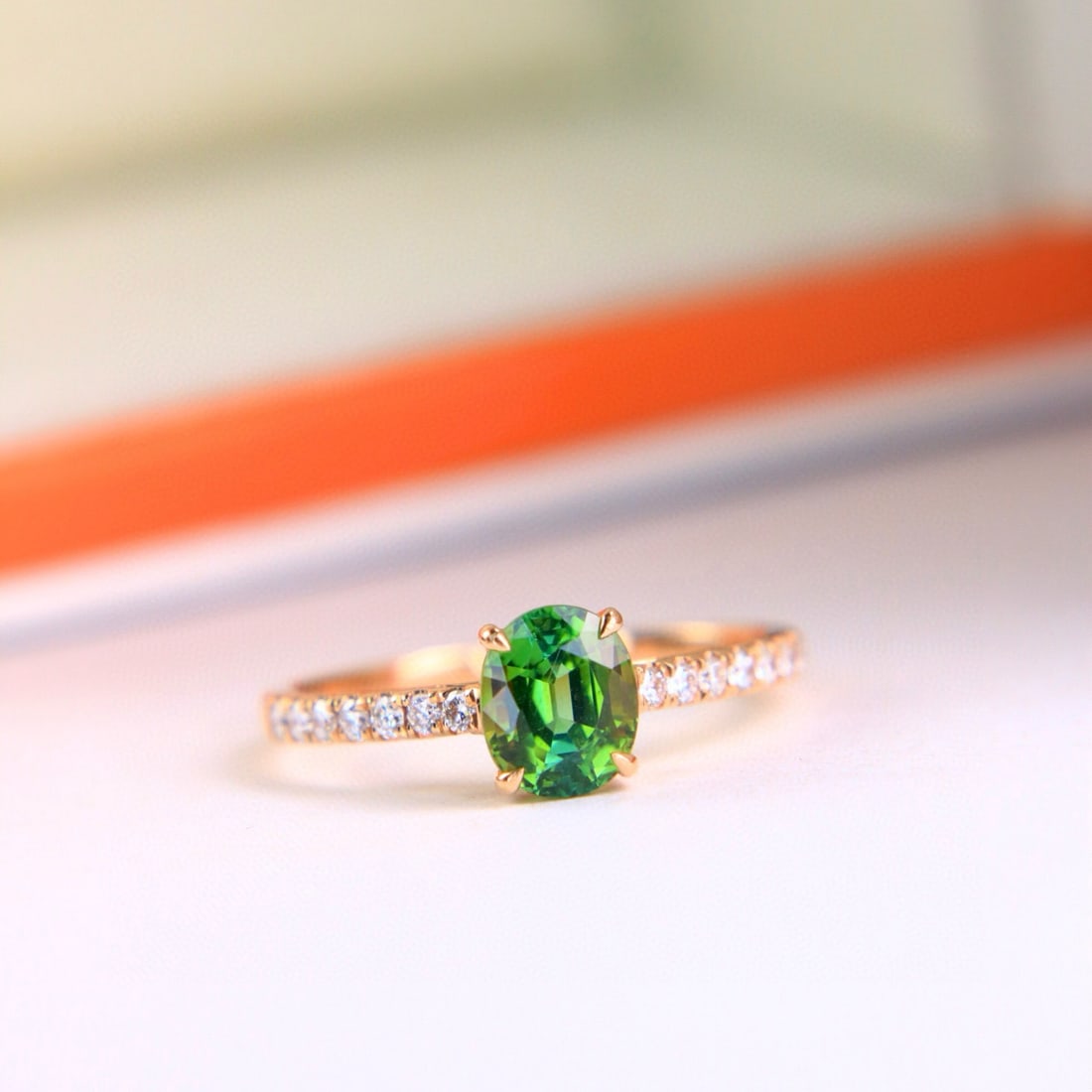 14k Gold 1.17 Ctw Natural Tourmaline & Diamond Ring - 5