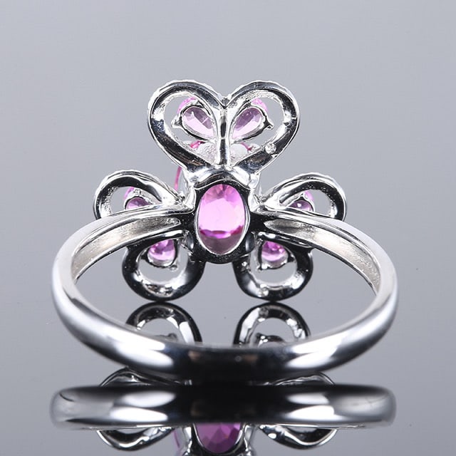 14k Gold 1.18 Ctw Natural Padparadscha Sapphire & Diamond Ring - 4