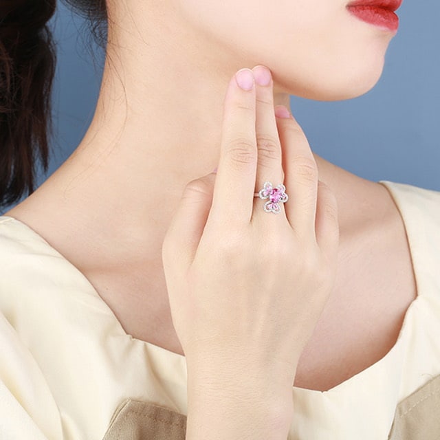 14k Gold 1.18 Ctw Natural Padparadscha Sapphire & Diamond Ring - 6