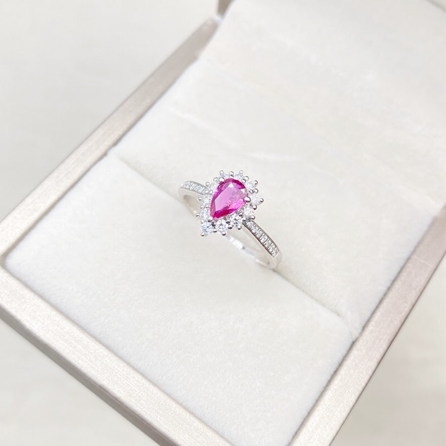 14k Gold 0.6 Ct Natural Sapphire & Diamond Ring - 3