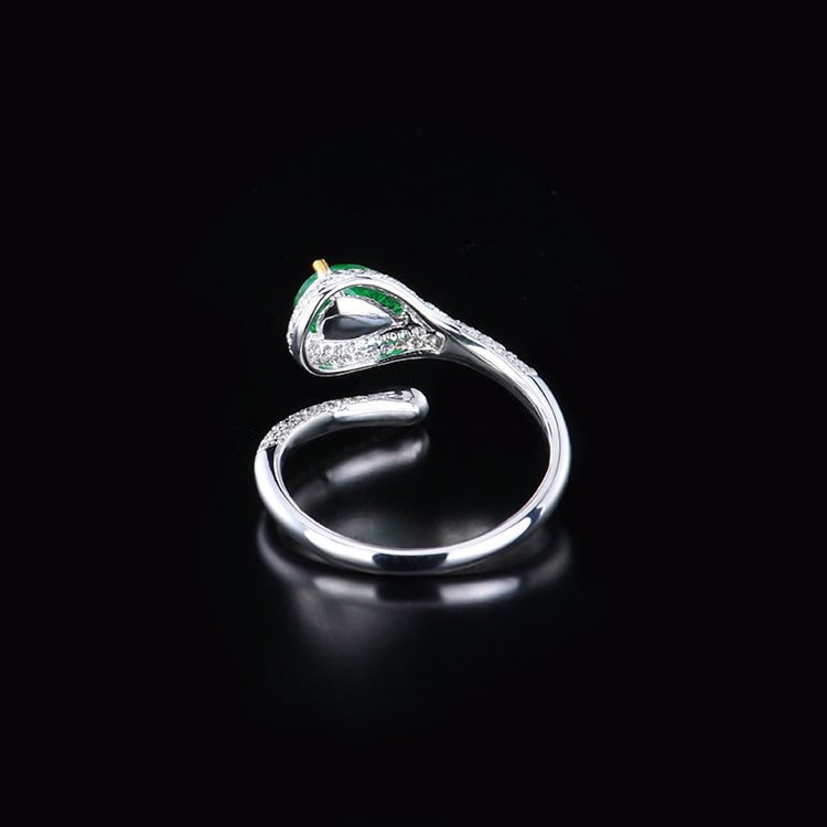 14k Gold 1.06 Ctw Vivid Green Natural Emerald & Diamond Ring - 3