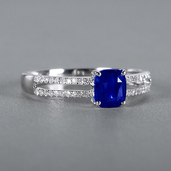 14k Gold 1.15 Ctw Natural Sapphire & Diamond Ring - 2