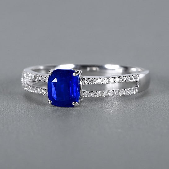 14k Gold 1.15 Ctw Natural Sapphire & Diamond Ring - 3