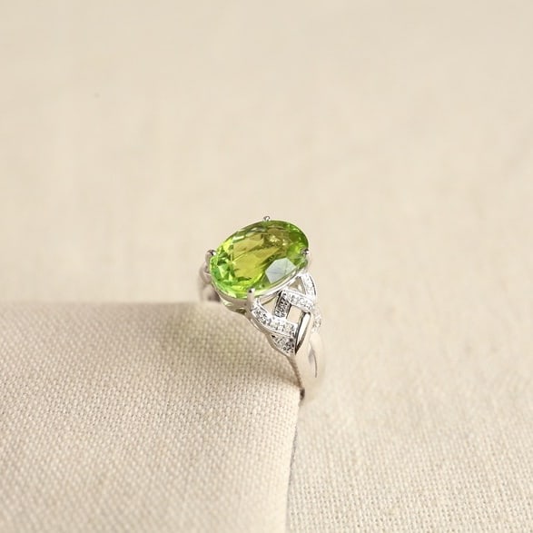 14k Gold 3.5 Ct Natural Tourmaline & Diamond Ring - 2