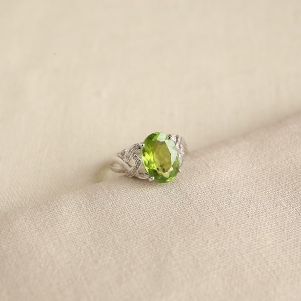 14k Gold 3.5 Ct Natural Tourmaline & Diamond Ring - 3