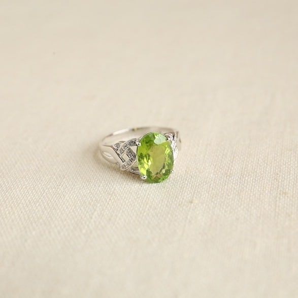 14k Gold 3.5 Ct Natural Tourmaline & Diamond Ring - 6