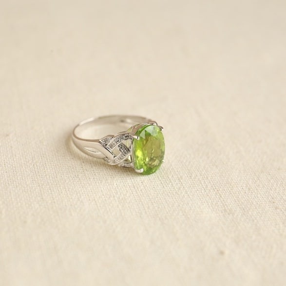 14k Gold 3.5 Ct Natural Tourmaline & Diamond Ring - 7